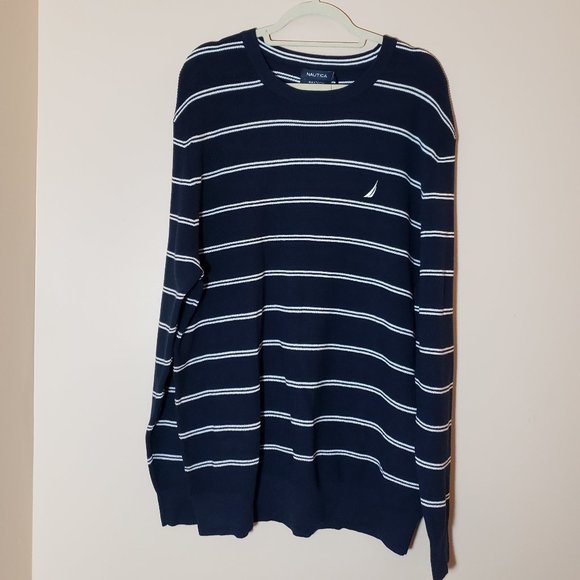 NWT Men's Nautica Navtech Striped Sweater, Sz XXL - Picture 1 of 7